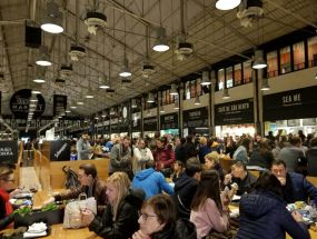 Attendees on own in Fabulous Time Out Market in Lisbon